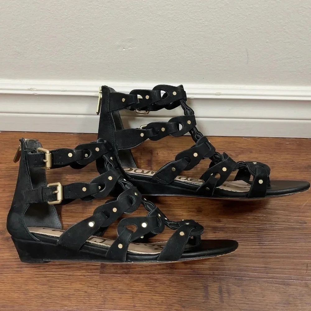 Sam Edelman Draper Cage Gladiator  Black Sandals - Picture 9 of 14